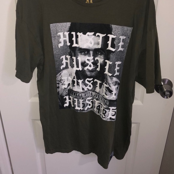 Green XL mens just hustle t shirt - Picture 3 of 5